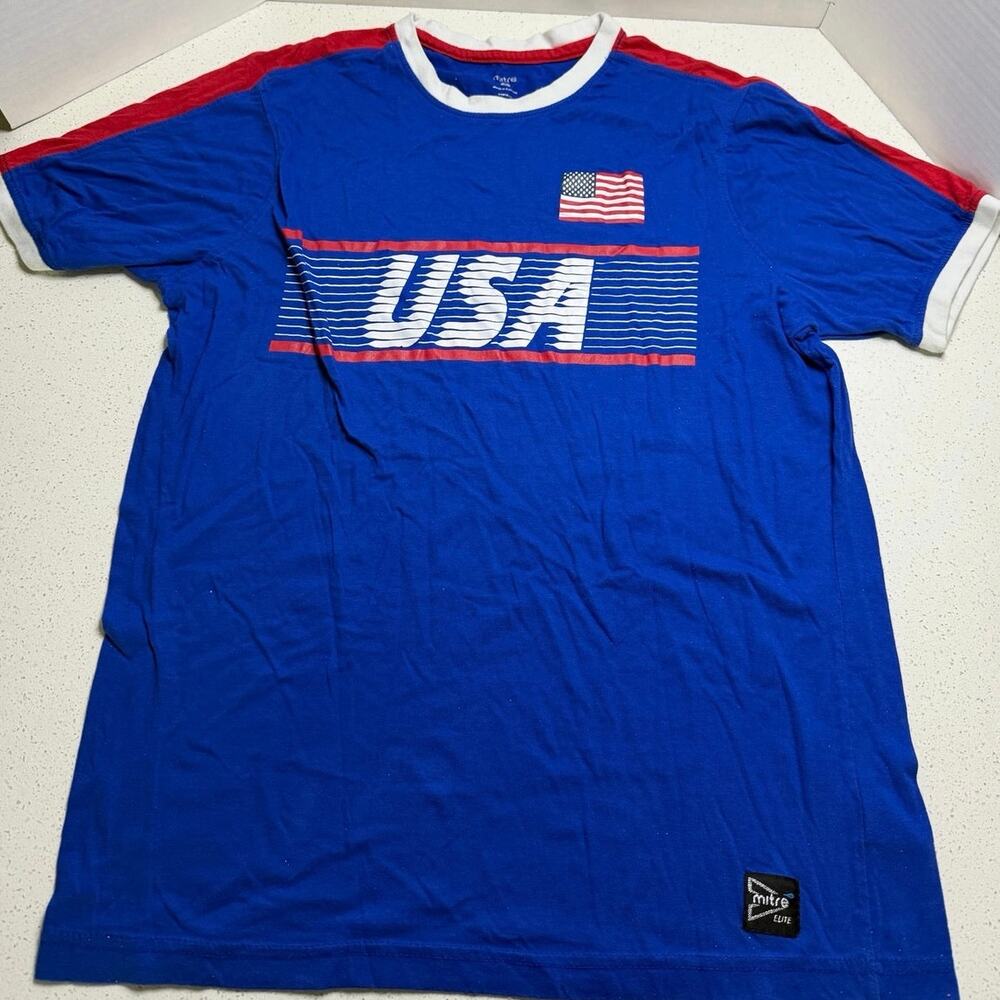 USA Mitre Elite Men’s Blue Football Soccer Shirt Size XL